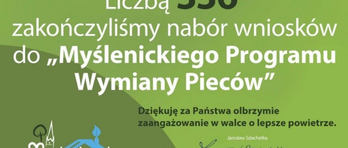 Podsumowanie naboru do Myślenickiego Programu Wymiany Pieców 