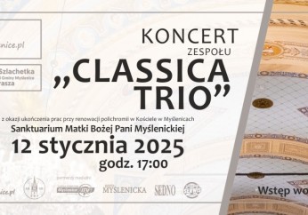 Zaproszenie na koncert z okazji zakończenia renowacji polichromii w Kościele NNMP w Myślenicach